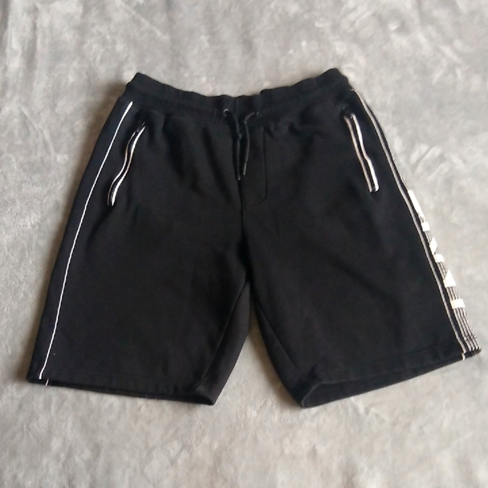 DKNY Men's Black Shorts With White Stripes